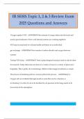 IB SEHS Topic 1&comma; 2 & 3 Review Exam 2025 Questions and Answers