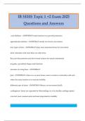 IB SEHS Topic 1 &plus;2 Exam 2025 Questions and Answers