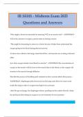 IB SEHS - Midterm Exam 2025 Questions and Answers