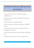 IB SEHS Exam Review 2025 Questions and Answers