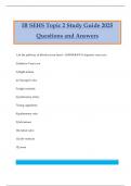 IB SEHS Topic 2 Study Guide 2025 Questions and Answers