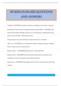 IB SEHS EXAM 2025 QUESTIONS AND ANSWERS