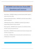 IB SEHS Bundled Exams 2025 Questions and Answers 