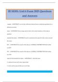 IB SEHS&colon; Unit 6 Exam 2025 Questions and Answers