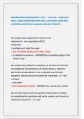 ENGINEERING MANAGEMENT TEST  1 &sol;ACTUAL  COMPLETE  REAL EXAM QUESTIONS WITH WELL DETAILED ANSWERS  &lpar;VERIFIED ANSWERS&rpar;&sol; 2025&sol;2026 NEWEST UPDATE &period; 