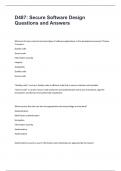 D487 Secure Software Design Questions and Answers&period;pdf