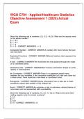 WGU C784 - Applied Healthcare Statistics Objective Assessment 1 &lpar;2025&rpar; Actual Exam