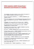 WGU statistics &lpar;2025&rpar; Actual Exam Questions and Answers A&plus; Graded&period;