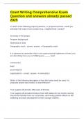 Grant Writing Comprehensive Exam Question and answers already passed 2025