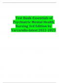  Essentials of Psychiatric Mental Health Nursing &lpar;3rd Edition&rpar; &ndash; Varcarolis &ndash; Complete Test Bank 2022&ndash;2023 with NCLEX-Style Questions and Rationales