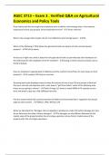 AGEC 3713 &ndash; Exam 3 &period; Verified Q&A on Agricultural Economics and Policy Tools