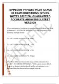 JEPPESON PRIVATE PILOT STAGE III EXAM QUESTIONS &vert;STUDY NOTES 202526 &vert;GUARANTEED ACCURATE ANSWERS &vert;LATEST VERSION