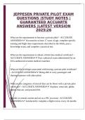 JEPPESEN PRIVATE PILOT EXAM QUESTIONS &vert;STUDY NOTES &vert;GUARANTEED ACCUARTE ANSWERS &vert;LATEST VERSION 202526