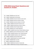 CFM &lpar;2025&rpar; Actual Exam Questions and Answers A&plus; Graded&period;