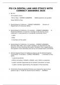 PSI CA DENTAL LAW AND ETHICS WITH CORRECT ANSWERS 2025