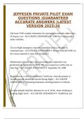 JEPPESEN PRIVATE PILOT EXAM QUESTIONS &vert;GUARANTEED ACCURATE ANSWERS &vert;LATEST VERSION 202526