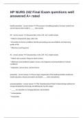 HP NURS 242 Final Exam questions well answered A&plus; rated