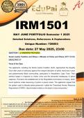 IRM1501 MAY JUNE PORTFOLIO (COMPLETE ANSWERS) 2025 (728853) - DUE 27 May 2025