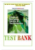 Clinical Nursing Skills and Techniques 9th Edition by Anne Griffin Perry&comma;&lrm; Patricia A&period;Potter&comma;&lrm; Wendy Ostendorf Latest Updated Test Bank&period;