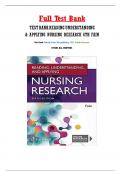 Test Bank - for Reading&comma; Understanding&comma; and Applying Nursing Research 6th Edition By James A&period; Fain&comma; All Chapters 1-15 &vert; Complete Guide A&plus;&period;