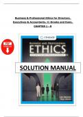 Solution Manual - Business and Professional Ethics&comma; 9th Edition by Brooks - All 8 Chapters Covered