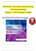 TEST BANK - Lewis Medical Surgical Nursing&comma; 12th Edition &lpar;Harding&rpar;&comma;  Chapters 1 - 69 &vert; All Chapters Verified 