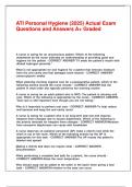 ATI Personal Hygiene &lpar;2025&rpar; Actual Exam Questions and Answers A&plus; Graded&period;