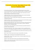 Corrective Exercise Specialist - Exam Questions and Correct Answers with 100&percnt; Correct Answers &vert; Latest 2025 Update&period; 