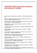 AUTOCAD &lpar;2025&rpar; Actual Exam Questions and Answers A&plus; Graded&period;p