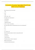 Corrective Exercise Specialist - Exam Questions and Correct Answers with 100&percnt; Correct Answers &vert; Latest 2025 Update&period; 