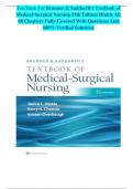 Brunner & Suddarth's Textbook of Medical-Surgical Nursing 15th Edition Hinkle Test Bank ALL 68 CHAPTERS FULLY COVERED &vert; with Prep Questions And Verified Solutions&period;