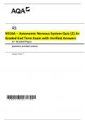 N316A &ndash; Autonomic Nervous System Quiz -2- A&plus; Graded End Term Exam with Verified Answers