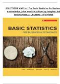 Solutions for Basic Statistics for Business & Economics 7th Canadian Edition by Douglas Lind & Marshal All Chapters 1-17 Covered Newest Edition Instant Download
