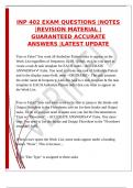 INP 402 EXAM QUESTIONS &vert;NOTES &vert;REVISION MATERIAL &vert;GUARANTEED ACCURATE ANSWERS &vert;LATEST UPDATE