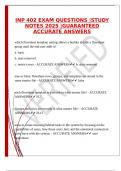 INP 402 EXAM QUESTIONS &vert;STUDY NOTES 2025 &vert;GUARANTEED ACCURATE ANSWERS