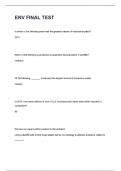 ENV FINAL TEST Questions and answers &lbrack;100&percnt; correct&rsqb; Rated A&plus;&period; 