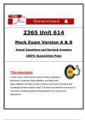 City & Guilds 2365 Unit 614 Mock Exam A & B &lpar;2026 &sol; 2027&rpar;&colon; Questions and Revised Answers 