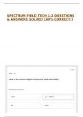 SPECTRUM FIELD TECH 1-2 QUESTIONS & ANSWERS SOLVED 100&percnt; CORRECT&excl;&excl;