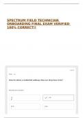 SPECTRUM FIELD TECHNICIAN ONBOARDING FINAL EXAM VERIFIED 100&percnt; CORRECT&excl;&excl;