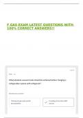 F GAS EXAM LATEST QUESTIONS WITH 100&percnt; CORRECT ANSWERS&excl;&excl;