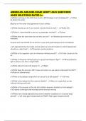 AMERICAN AIRLINES EXAM SCRIPT 2025 QUESTIONS ANSD SOLUTIONS RATED A&plus;