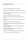 Civic Literacy Test questions and answers
