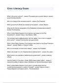 Civic Literacy Exam questions and answers