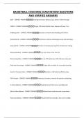 BASKETBALL COACHING EXAM REVIEW QUESTIONS AND VERIFIED ANSWERS