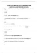 BASKETBALL EXAM SPORTS OFFICIATING EXAM QUESTIONS AND VERIFIED ANSWERS