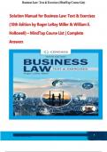 Solution Manual for Business Law&colon; Text & Exercises &lpar;10th Edition by Roger LeRoy Miller & William E&period; Hollowell&rpar; &ndash; Complete &vert; ISBN&colon; 9780357717417