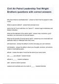 Civil Air Patrol Leadership Test Wright Brothers questions with correct answers