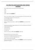 CCO PRACTICE EXAM QUESTIONS AND VERIFIED ANSWERS
