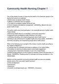 Community Health Nursing Chapter 1 questions and answers&period;