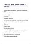 Community Health Nursing Chapter 1- Test Bank questions and answers